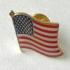 American Flag Pin - Wavy USA Flag, Made of Metal, Enamal/Gold with Epoxy Dome view 2