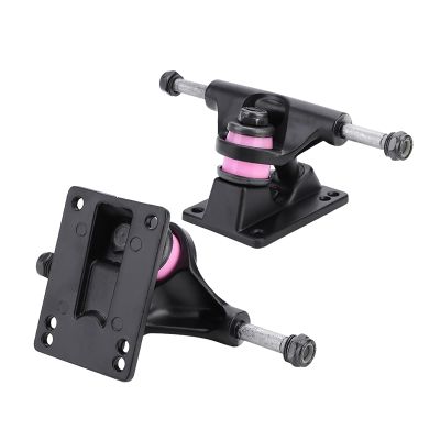 Alomejor 2pcs Skateboard Truck Independent Skateboard Aluminum Metal Alloy Skateboard Trucks 3.25inch Wheels(Black)