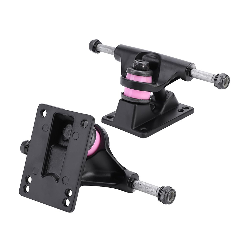 Alomejor 2pcs Skateboard Truck Independent Skateboard Aluminum Metal Alloy Skateboard Trucks 3.25inch Wheels(Black)