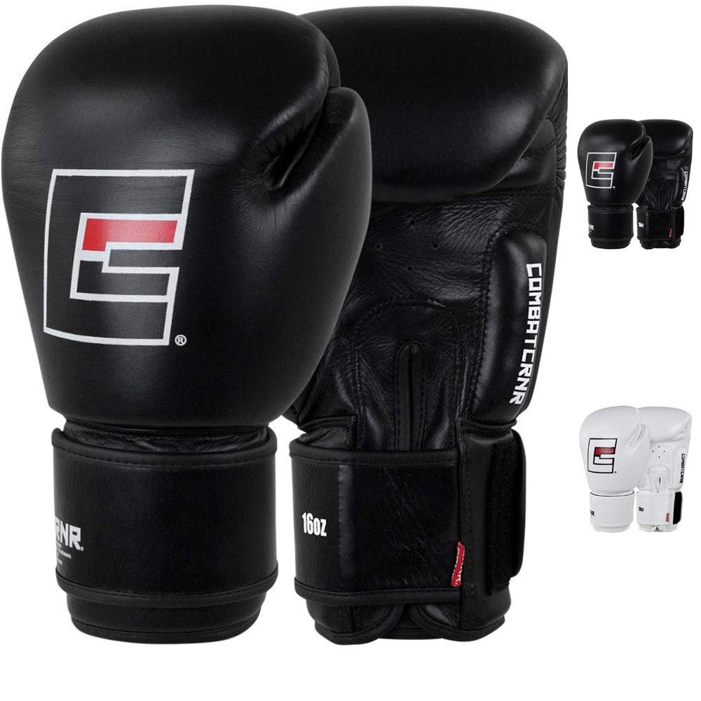 Combat Corner Premium Cowhide Leather Proper Thai Boxing Gloves for Kickboxing, Heavy Bag Workout, MMA Pro Sparring Training Gloves Mitts, Muay Thai Men | Women