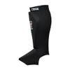 Combat Corner Slip On Elastic Muay Thai Shin Guards  Kickboxing, MMA Sparring and Training Protective Instep Shin Pads (Black) view 2