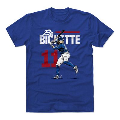 500 LEVEL Bo Bichette Shirt (Cotton, XX-Large, Royal Blue) - Bo Bichette Retro R WHT