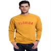 Daxton Florida Sweatshirt Athletic Fit Pullover Crewneck French Terry Fabric, Mustard Sweatshirt Red Letters, XS view 1