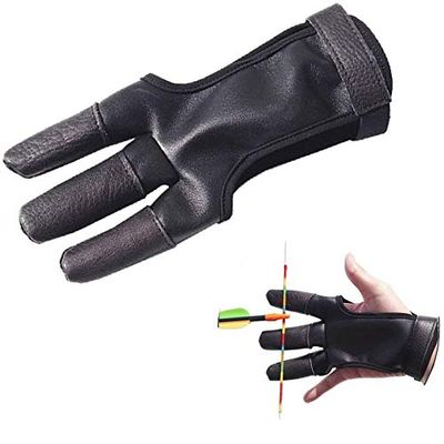 AMEYXGS Archery Leather 3 Finger Gloves Shooting Hunting Gloves Finger Protector for Men Women & Youth Protective Gear