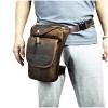 Le'aokuu Mens Genuine Leather Bike Cycling Waist Hip Bum Pack Drop Leg Bag(X3112 Dark Brown) view 2