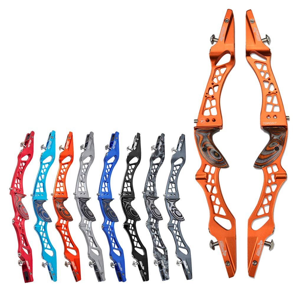 ZSHJGJR Archery 25 Inch Recurve Bow ILF Riser Aluminum CNC Milling Takedown Recurve Bow Handle Right Handed ILF Device for Archery Bow Targeting ILF Limbs (Orange)