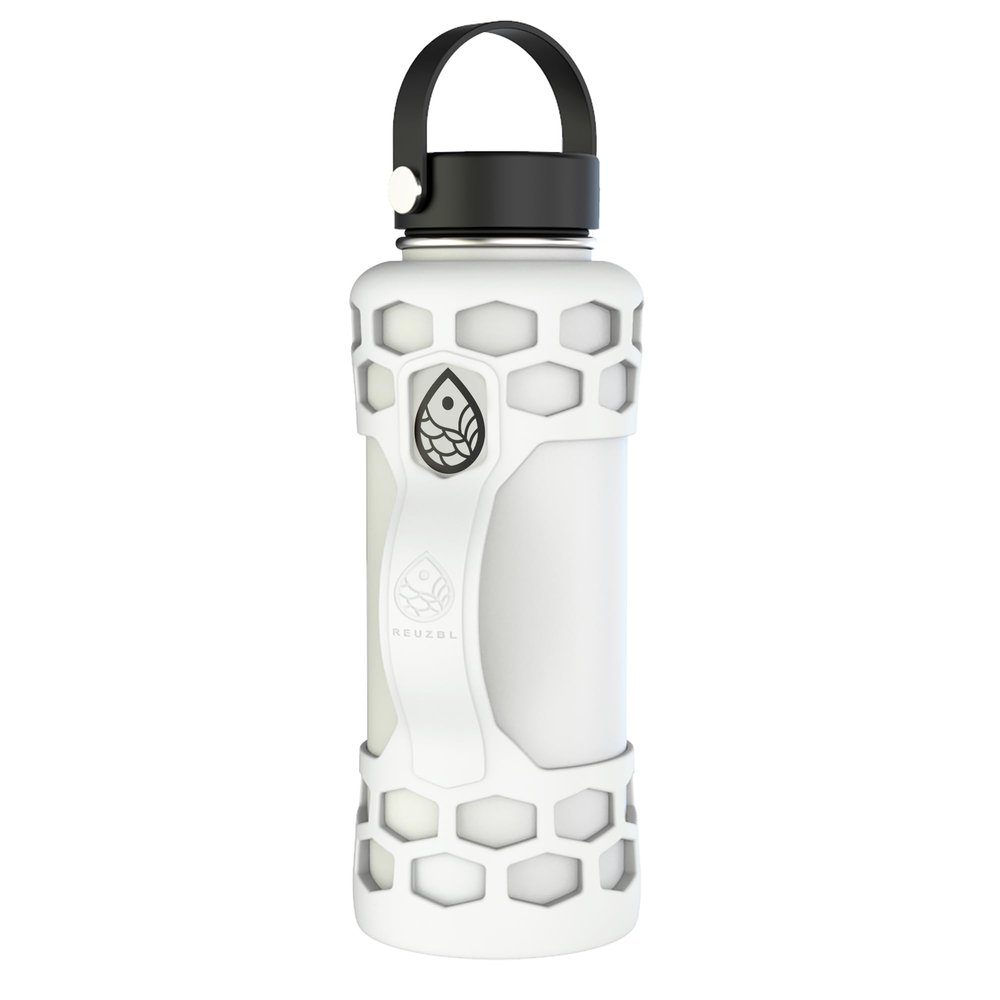 REUZBL Silicone Bottle Bumper with Patented Handle Fits Hydro Flask 40 oz Protective Bottle Boot Sleeve