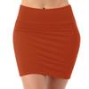 Fashionazzle Women's Casual Rayon Stretchy Bodycon Pencil Mini Skirt (X-Large, KS01-Rust) view 1