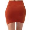 Fashionazzle Women's Casual Rayon Stretchy Bodycon Pencil Mini Skirt (X-Large, KS01-Rust) view 2
