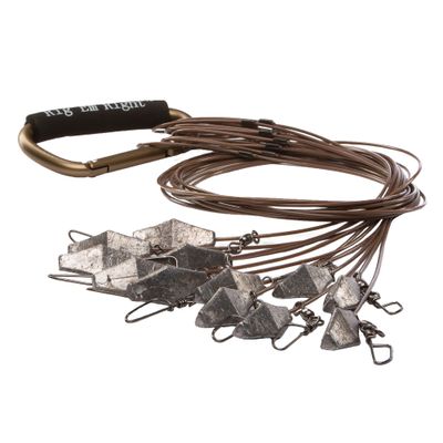 Rig'Em Right Waterfowl Pre-Rigged Xtreme Coated Tangle Free Cable Decoy Anchors for Duck Hunting (18" Length, 4-oz Weights)