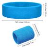 12 Pcs Sweatbands Set Neon Colors Headbands and Wristbands for Men Women Moisture Wicking Sweat Absorbing Workout Cotton Headbands 80s 90s Party(Rose Red, Fluorescent Yellow, Sky Blue, Purple) view 3
