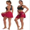 BUBBLELIME 5"/19"/26" XXS-XL Women's UPF 50+ Adjustable Running Skort - Pleated Skirt_ROSECORAL Small-5" Inseam view 2