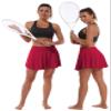 BUBBLELIME 5"/19"/26" XXS-XL Women's UPF 50+ Adjustable Running Skort - Pleated Skirt_ROSECORAL Small-5" Inseam view 3