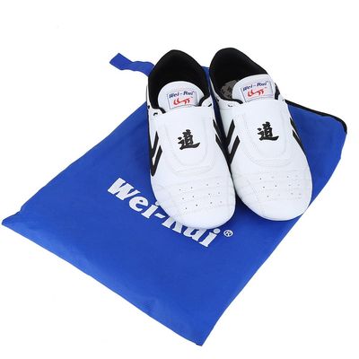 Keenso Unisex Taekwondo Shoes, Martial Arts Sports Shoes Sports Boxing Karate Martial Arts Taichi Shoes Lightweight Shoes for Kids Women Men Adult with a Storage Bag(37) White