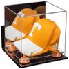 Better Display Cases Acrylic Baseball Hat or Cap Display Case with Mirror, Wall Mount, Purple Risers and Clear Base (A006-PR) view 1