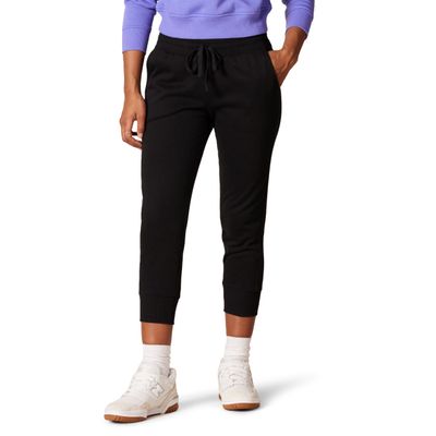 Amazon Essentials Women's Fleece Capri Jogger Sweatpant (Available in Plus Size), Black, Small