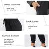 AJISAI Women's Joggers Pants with Pockets Drawstring Sweatpants for Running Workout Lounge Wear Black S view 4