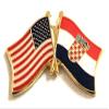 Croatia Friendship Double Flag Lapel Pin US Crossed Emblem Tie and Hat Pin Badge view 1