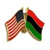 African American Friendship Double Flag Lapel Pin US Crossed Emblem Tie and Hat Pin Badge view 1