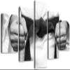 Martial Karate Sports Wall Art - Black and White Inspirational Jiu Jitsu Taekwondo Poster Canvas Print, Karate Decoration Gifts for Boys/Men, Martial Arts Studio Wall Decor Artwork Framed 60" x 32" view 1