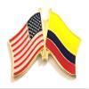 Colombia Friendship Double Flag Lapel Pin US Crossed Emblem Tie and Hat Pin Badge view 1