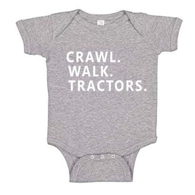 7 Years Southern Crawl Walk Tractors Baby Boy Clothes Romper (6 Month, Grey)