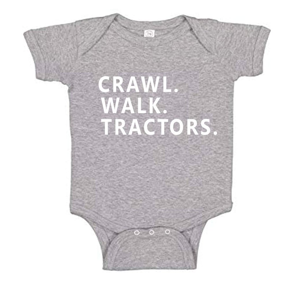 7 Years Southern Crawl Walk Tractors Baby Boy Clothes Romper (6 Month, Grey)