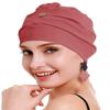 OsvyoCotton Chemo Turbans for Women Cancer Hairloss hat - Cotton Lightweight Headwear Sealed Packaging Rust RED view 1