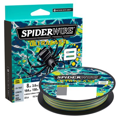 SpiderWire Superline Ultracast Braid, Aqua Camo, 40lb | 18.1kg, 164yd | 150m Braided Fishing Line, Suitable for Freshwater and Saltwater Environments