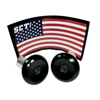 SCT USA Scooter and Bike Aluminum Bar Ends Plugs (Black)