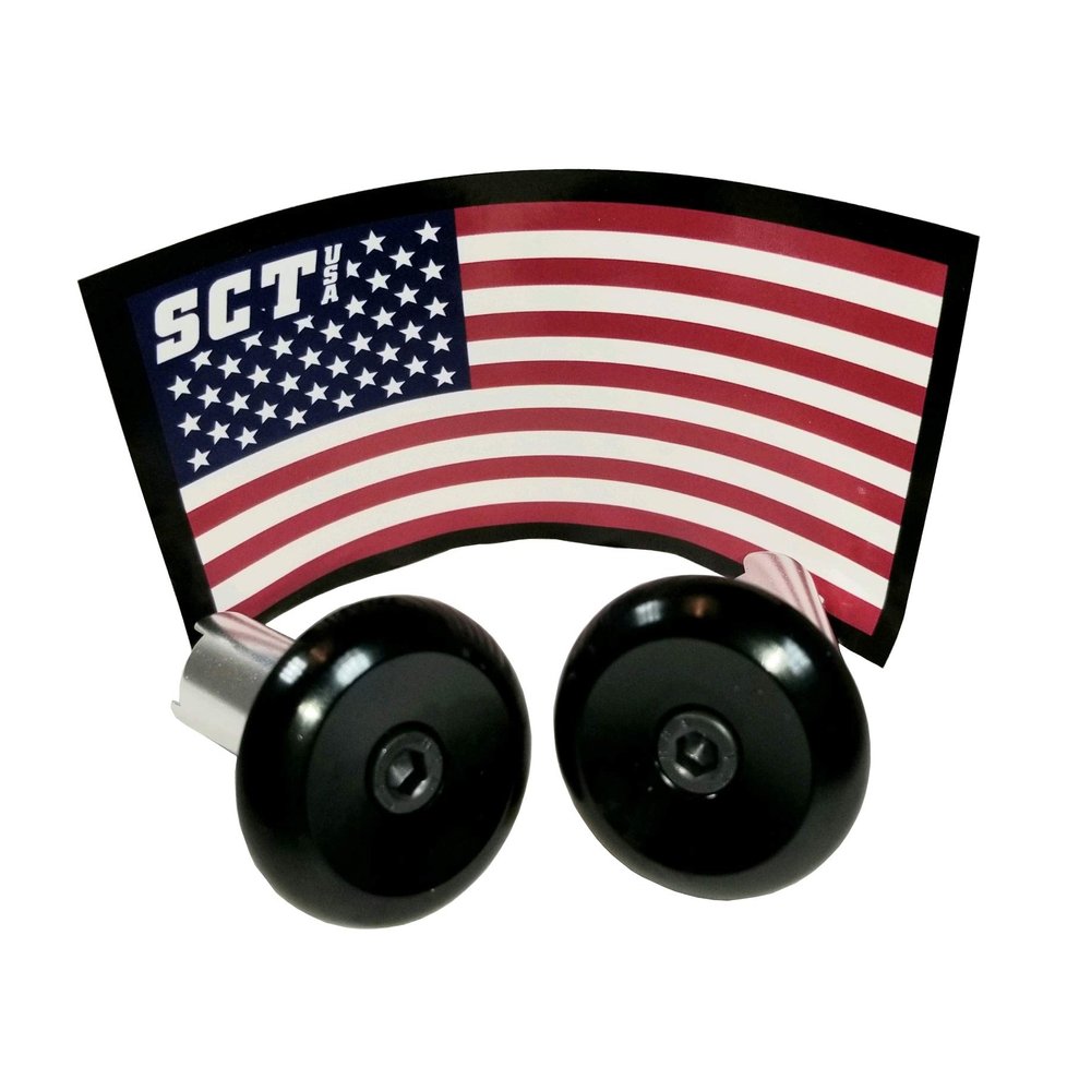 SCT USA Scooter and Bike Aluminum Bar Ends Plugs (Black)