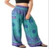 Orient Trail Open Ankle Wide Leg Harem Pants with Pocket - Yoga Flowy Pants for Women Flared Bottom Large Mandala Teal view 3