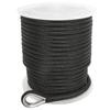 NovelBee 3/8 Inch X 200 Feet Double Braid Nylon Anchor Line with Stainless Steel Thimble and Plastic Chuck (Black) view 1