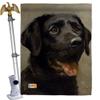 Dog Black Lab House Flag Eagle Set Animals Puppy Spoiled Paw Canine Fur Pet Nature Farm Animal Creature Small Decorative Gift Yard Banner Made In USA 28 X 40 view 1