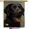 Dog Black Lab House Flag Eagle Set Animals Puppy Spoiled Paw Canine Fur Pet Nature Farm Animal Creature Small Decorative Gift Yard Banner Made In USA 28 X 40 view 2