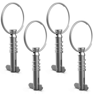 4 Pack 1/4inch(6.3mm) Diameter Quick Release Pin with Drop Cam & Spring, Effective Length 1.65inch( 41.9mm), Total Length 3 inch( 76.2mm)-316 Stainless Steel Bimini Top Pin, Marine Hardware