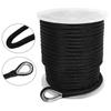 NovelBee 5/8 Inch X 300 Feet Double Braid Nylon Anchor Line with Stainless Steel Thimble and Plastic Chuck (Black) view 1