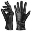 QNLYCZY Genuine Sheepskin Leather Gloves for Women, Winter Warm Touchscreen Texting Cashmere Lined Driving Dress Gloves view 1