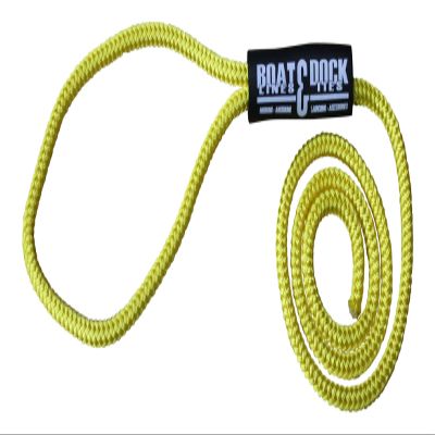 Boat Lines & Dock Ties LLC Boat Dock Fender Line - Premium Double Braided Nylon Rope, Made in USA (Yellow - 2 Pack, 4)