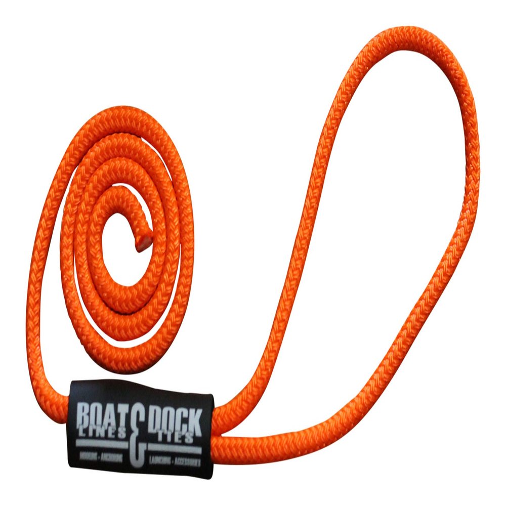 Boat Lines & Dock Ties LLC Boat Dock Fender Line - Premium Double Braided Nylon Rope, Made in USA (Orange - 2 Pack, 5)