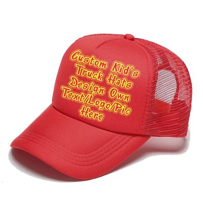 Custom Kid Truck Hats Personalized Mesh Adjustable Baseball Cap Sun Visor Hats