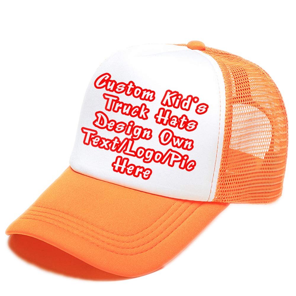 Custom Kid Truck Hats Personalized Mesh Adjustable Baseball Cap Sun Visor Hats