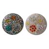 Antique Alive Mother of Pearl Dog Cat Fish Flower Design Circle Coin Metal Magnetic Pro Hat Cap Clip Golf Ball Marker Gift Set (Circle) view 2