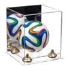 Better Display Cases Acrylic Mini - Miniature (not Full Size) Soccer Ball Display Case with Mirror Case, Gold Risers and Clear Base (B03/A015) view 1