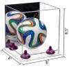 Better Display Cases Acrylic Mini - Miniature (not Full Size) Soccer Ball Display Case with Mirror Case, Purple Risers and Clear Base (B03/A015) view 2