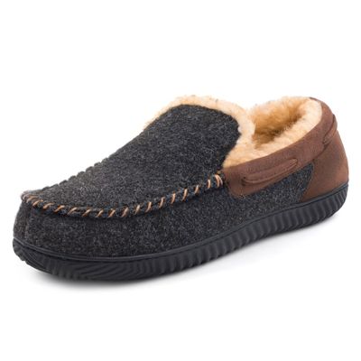 RockDove Men's Hearthfire Memory Foam Moc Slipper, Size 10 US Men, Black