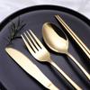 Portable Stainless Steel Flatware Set, Travel Camping Cutlery Set, Portable Utensil Travel Silverware Dinnerware Set with a Waterproof Case (Gold) view 4
