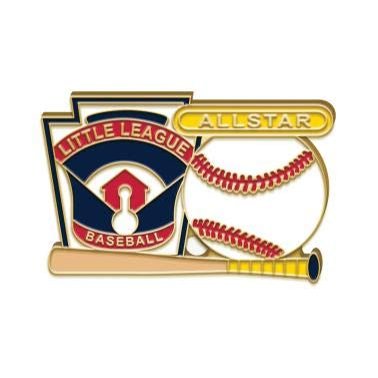 Crown Awards 1.25" x 1" Baseball Little League Pins, Perfect All Star Little League Gold Lapel Pins for Baseball Players 100 Pack Prime