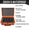5 Pistol 18 Magazine DORO Gun Case - Orange Case with Black Custom Foam Insert - Waterproof, Heavy Duty - Tactical Firearms and Ammunition Holder, 18 x 14 x 7-Inches view 2