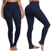 CHRLEISURE Women's Fleece Lined Tights - Fake Sheer Warm Pantyhose Thick Winter Leggings(Navy, M/L) view 3